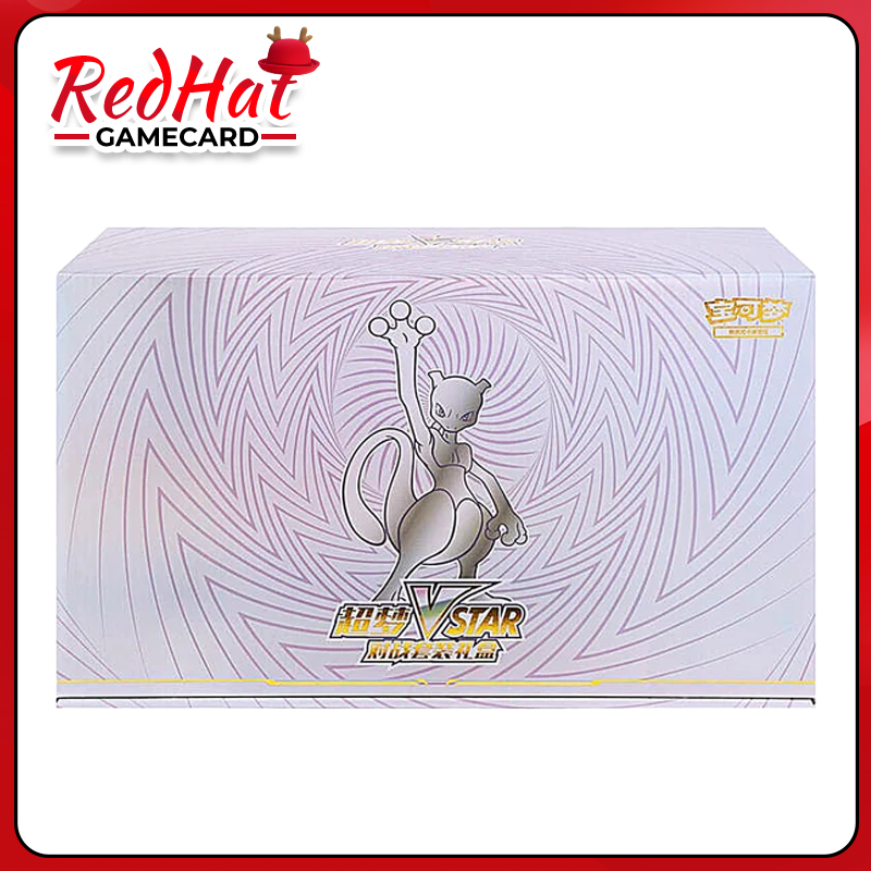 Simplified Pokemon Card Mewtwo Vstar Gift Box Red Hat Game Card Simplified Pokemon Card Mewtwo Vstar Gift Box Red Hat Game Card